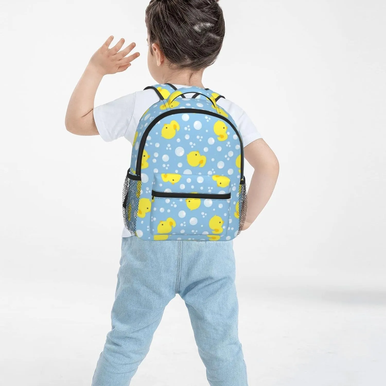 Kid's Mini Backpack 12 inch Cute Baby Rubber Ducks Backpack Schoolbag Preschool Kindergarten Children Bag Nursery Travel Bag for Toddler Boys Girls Age 3-7