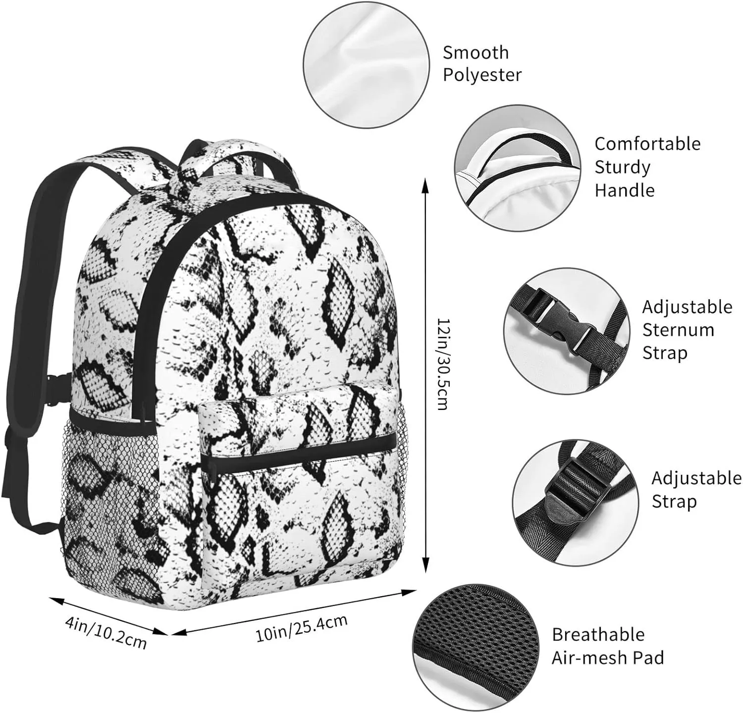 Kid's Mini Backpack 12 inch Snakeskin pattern Backpack Schoolbag Preschool Kindergarten Children Bag Nursery Travel Bag for Toddler Boys Girls Age 3-7