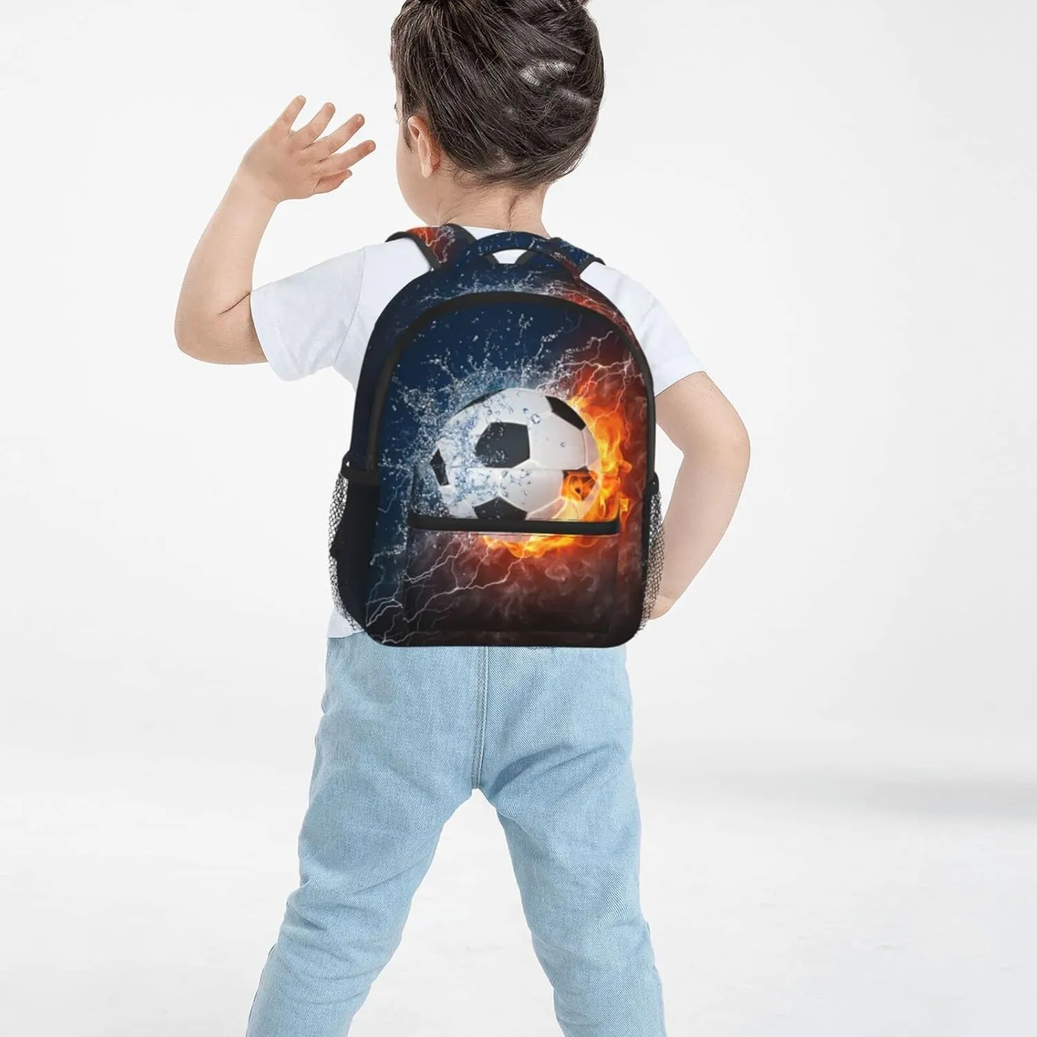 Kid's Mini Backpack 12 inch Soccer Football Backpack Schoolbag Preschool Kindergarten Children Bag Nursery Travel Bag for Toddler Boys Girls Age 3-7