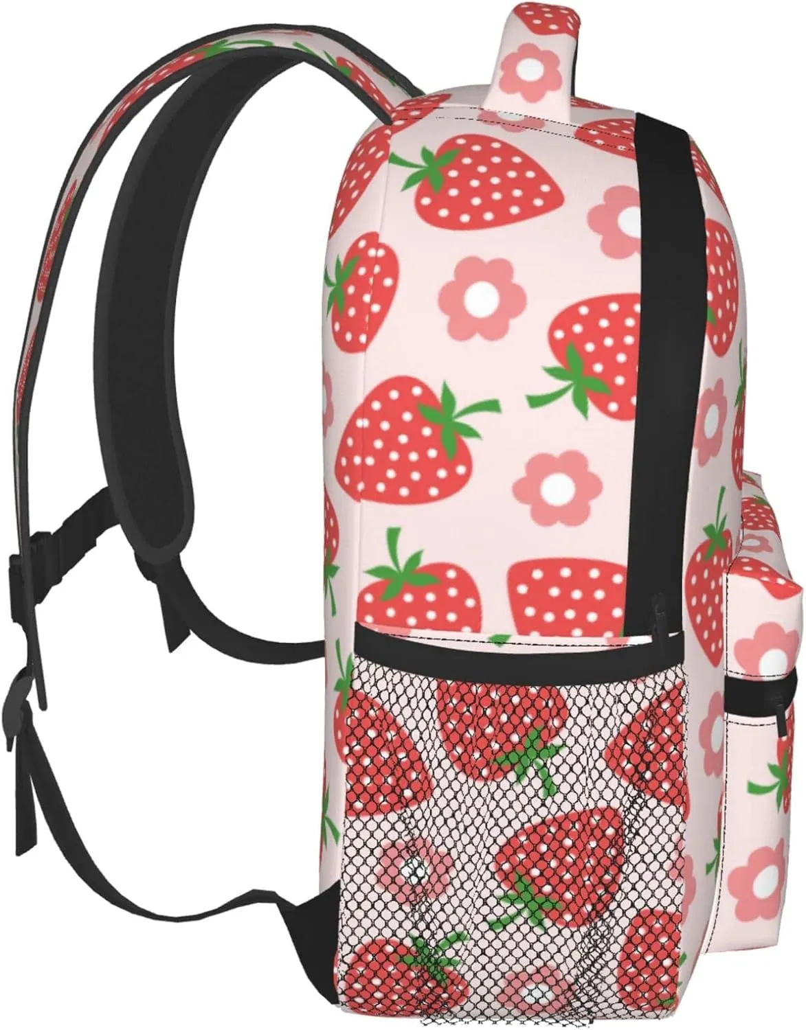 Kid's Mini Backpack 12 inch Strawberry Pink Flower Backpack Schoolbag Preschool Kindergarten Children Bag Nursery Travel Bag for Toddler Boys Girls Age 3-7