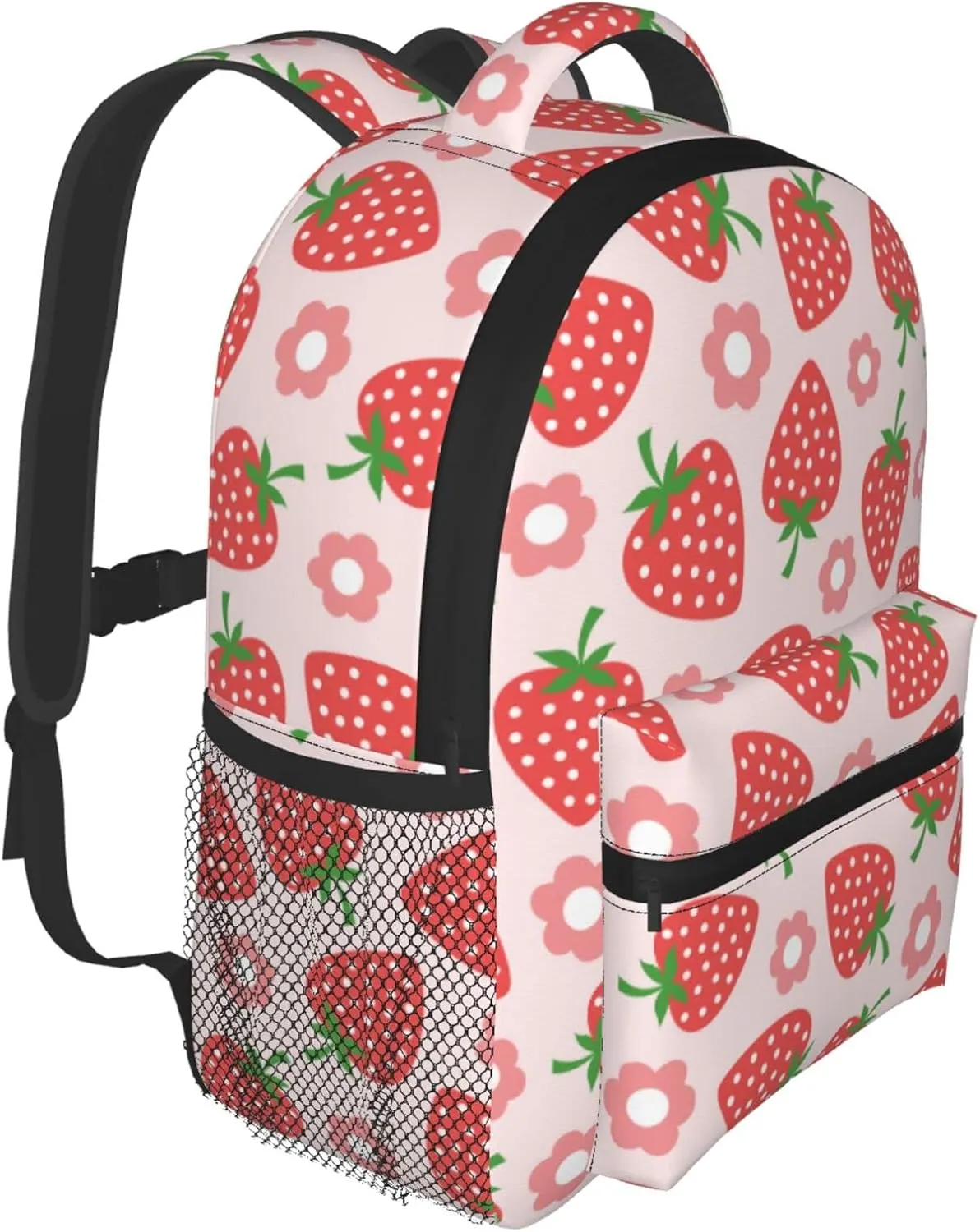 Kid's Mini Backpack 12 inch Strawberry Pink Flower Backpack Schoolbag Preschool Kindergarten Children Bag Nursery Travel Bag for Toddler Boys Girls Age 3-7