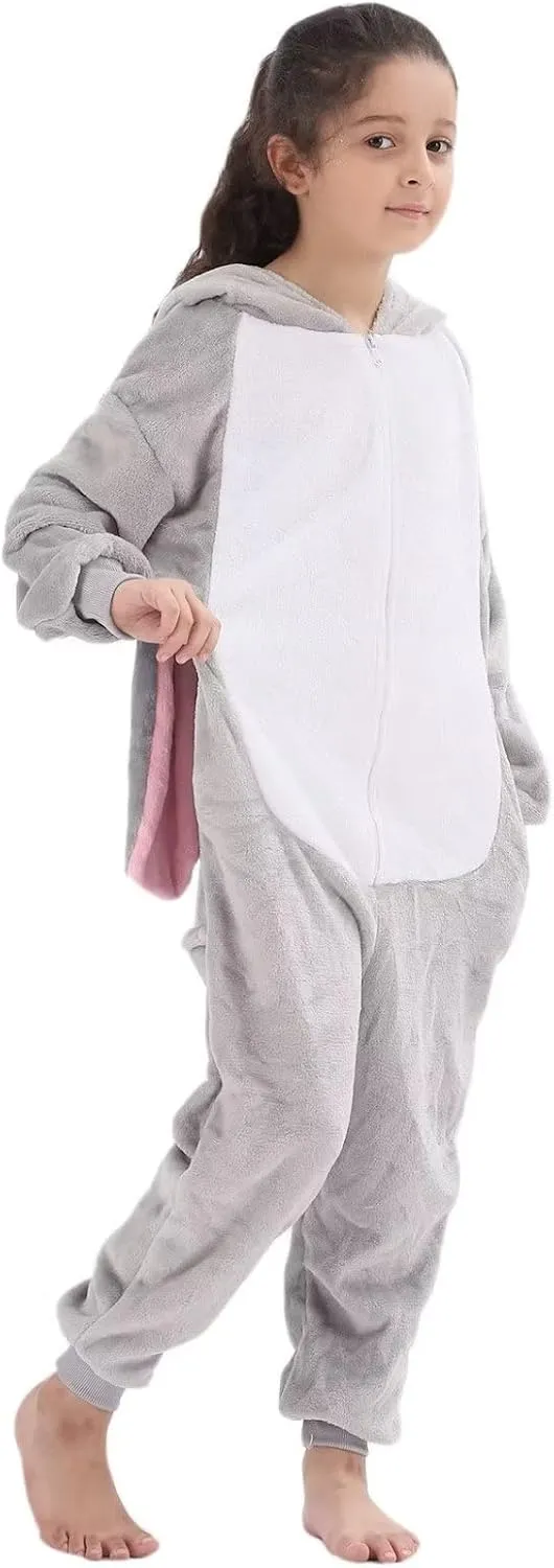 Kids Onesie Costume for Boys Girls Halloween Animal Cosplay One Piece Flannel Hooded