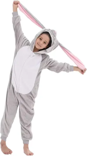 Kids Onesie Costume for Boys Girls Halloween Animal Cosplay One Piece Flannel Hooded