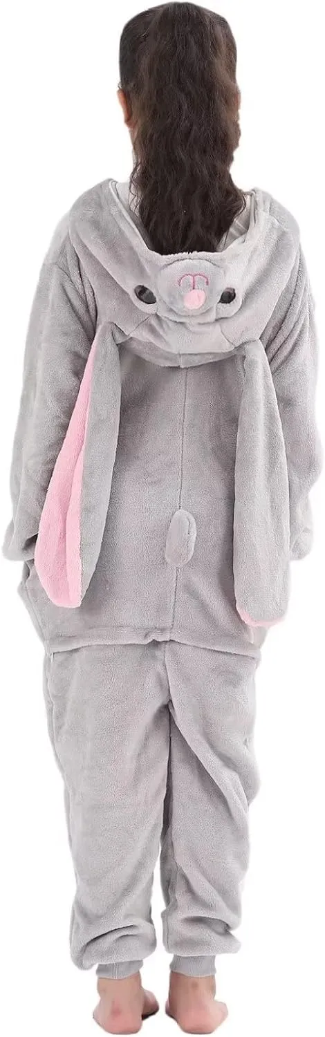 Kids Onesie Costume for Boys Girls Halloween Animal Cosplay One Piece Flannel Hooded