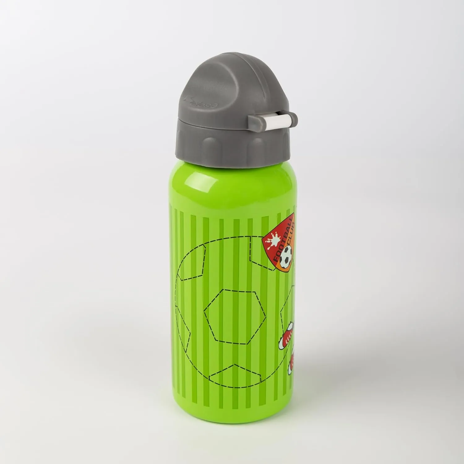 Kily Keeper Stainless Steel Water Bottle, Leak-Proof, BPA-Free, Durable, Lightweight, Screw Cap, Easy to Clean, for Children 3-8 Years, Item No. 25291, Football/Green-Grey 400 ml