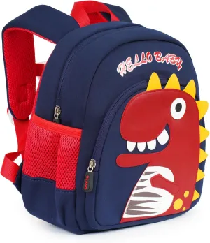 Kindergarten Dinosaur Bookbag for Kids 3-5, Dinosaur Toys for Kids 2-4, Birthday Gifts for Boy, Toddler BackpackZoo Preschool Ages 3-4, Dinosaur Blue Red colors