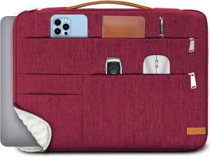 KINGSLONG 13.3 inch Laptop Sleeve Bag, Slim Shockproof Handbag, Computer Carrying Case Cover Compatible with MacBook Air/Pro,Acer Asus Dell HP Red
