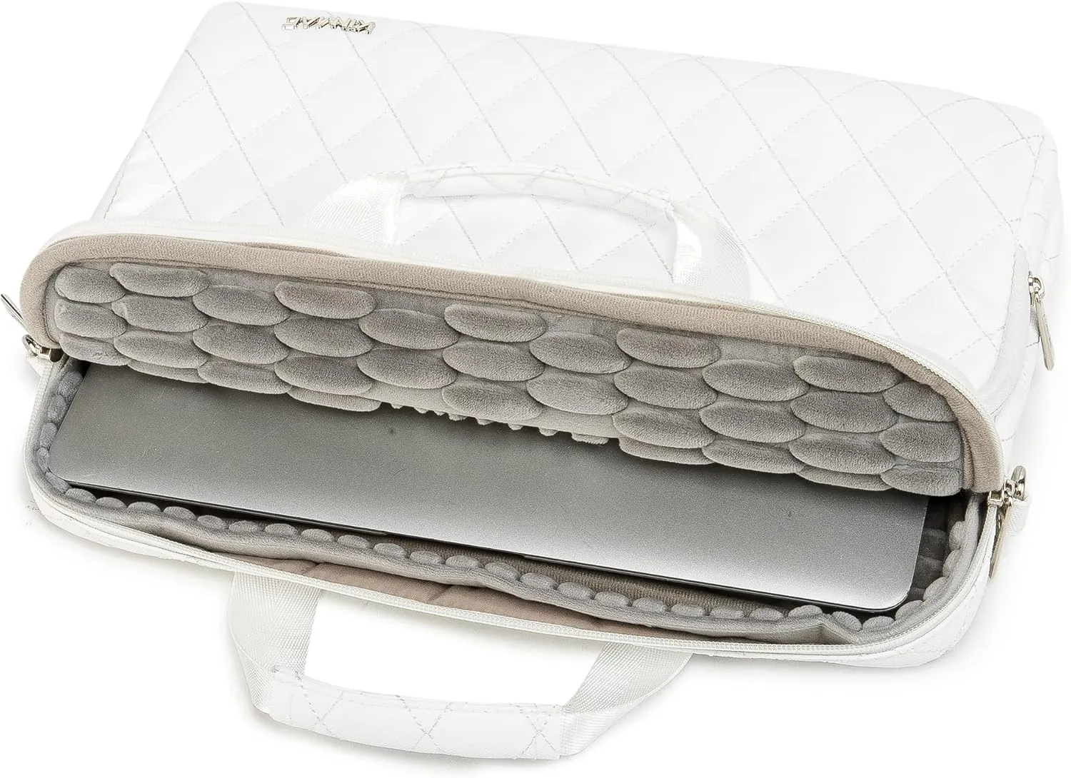 Kinmac 360 Degree Laptop Bag Full Cushioned Laptop Shoulder Bag For MacBook Air Pro 13 inch MacBook 14 inch and 13 inch-14 inch Laptop (White)
