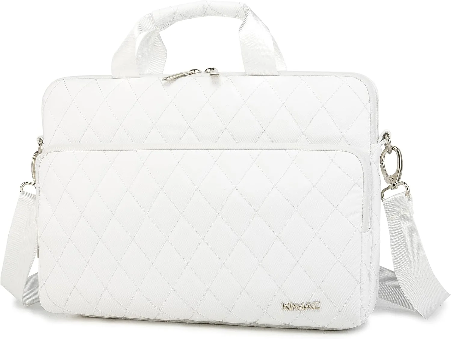 Kinmac 360 Degree Laptop Bag Full Cushioned Laptop Shoulder Bag For MacBook Air Pro 13 inch MacBook 14 inch and 13 inch-14 inch Laptop (White)