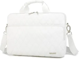 Kinmac 360 Degree Laptop Bag Full Cushioned Laptop Shoulder Bag For MacBook Air Pro 13 inch MacBook 14 inch and 13 inch-14 inch Laptop (White)