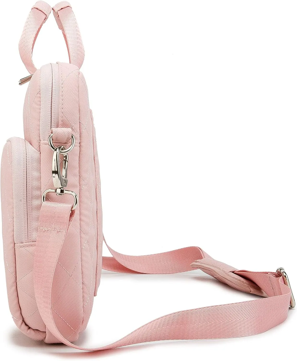 Kinmac 360 Degree Laptop Bag Full Cushioned Laptop Shoulder Bag For MacBook Pro 16 inch and 15 inch-15.6 inch Laptop (Pink)