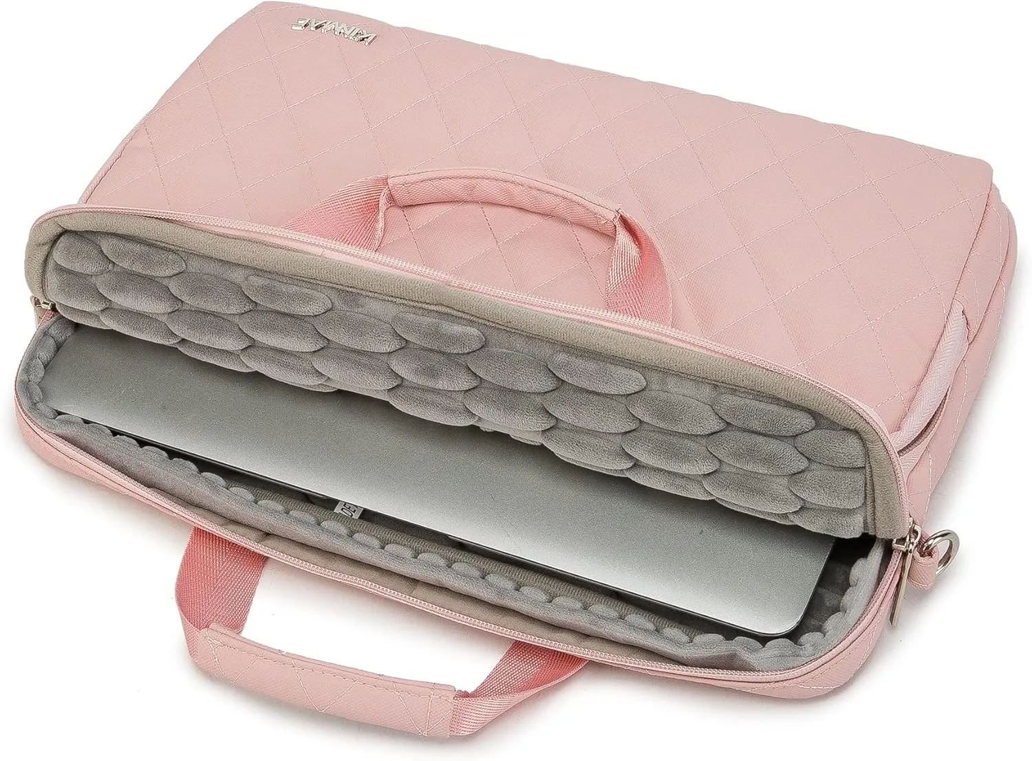 Kinmac 360 Degree Laptop Bag Full Cushioned Laptop Shoulder Bag For MacBook Pro 16 inch and 15 inch-15.6 inch Laptop (Pink)