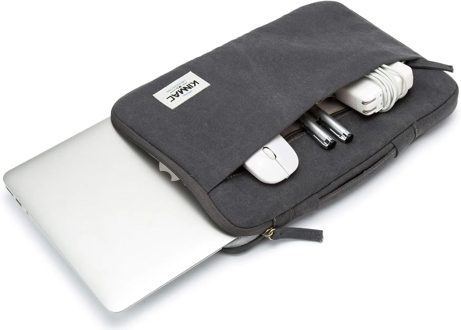 Kinmac 360° Heavy Duty Protective Laptop Computer Sleeve case Bag Cover with Handle for MacBook Pro 14 inch,14 inch-14.4 inch HP Lenovo Dell ASUS Acer Laptop (Grey)