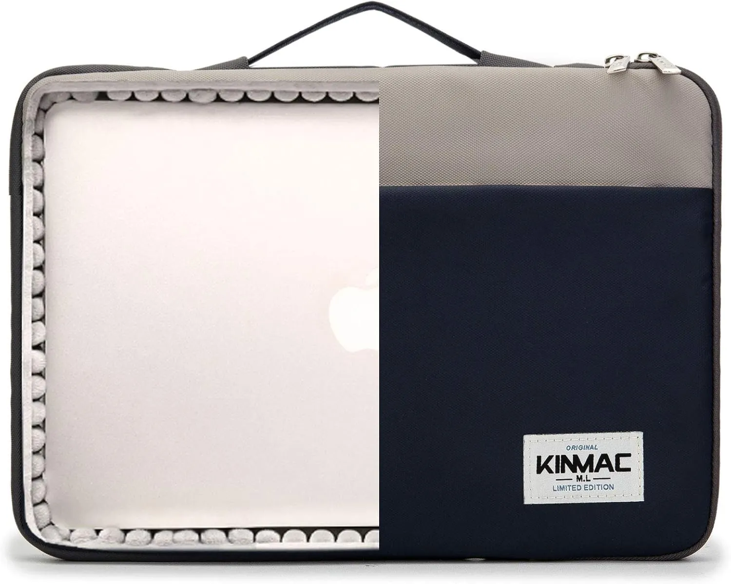 Kinmac 360° Protective Laptop Sleeve Case Bag Cover with Handle for MacBook Air 15 inch, and 15 inch-15.6 inch HP,Lenovo,Dell,ASUS,Acer Notebook Computer (Dark Blue-Grey)