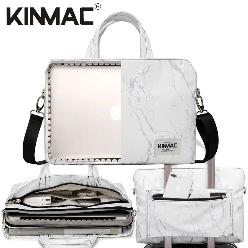 Kinmac 360° Super shockproof  14 Inch Laptop Shoulder Bag ( Eva Bubble protection, Waterproof Fabric, Luggage Strap, Extra Pockets) - Blue