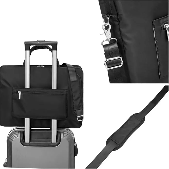 Kinmac 360° Super shockproof  15.6 Inch 3 Compartment Laptop Shoulder Bag ( Eva Bubble protection, Waterproof Fabric, Luggage Strap, Extra Pockets) - Black