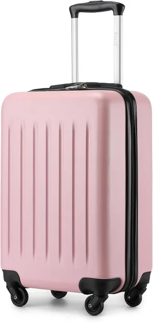 Kono Small Carry on Suitcase 20 Inch Hardside Carry on Luggage Suitcase with Spinner Wheels, Lightweight Rolling Cabin Suitcase for Airplanes Travel (Pink, For 1-3 Days Travel)
