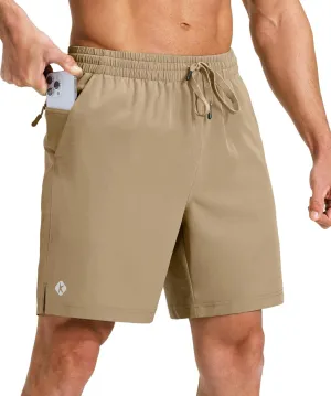 Ksmien Men's Running Shorts 7 Inch with Zipper Pockets Quick Dry Lightweight Athletic Shorts for Workout Gym Basketball