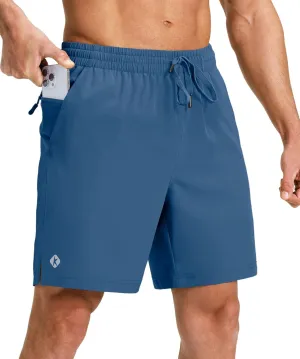 Ksmien Men's Running Shorts 7 Inch with Zipper Pockets Quick Dry Lightweight Athletic Shorts for Workout Gym Basketball