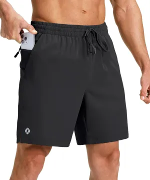 Ksmien Men's Running Shorts 7 Inch with Zipper Pockets Quick Dry Lightweight Athletic Shorts for Workout Gym Basketball