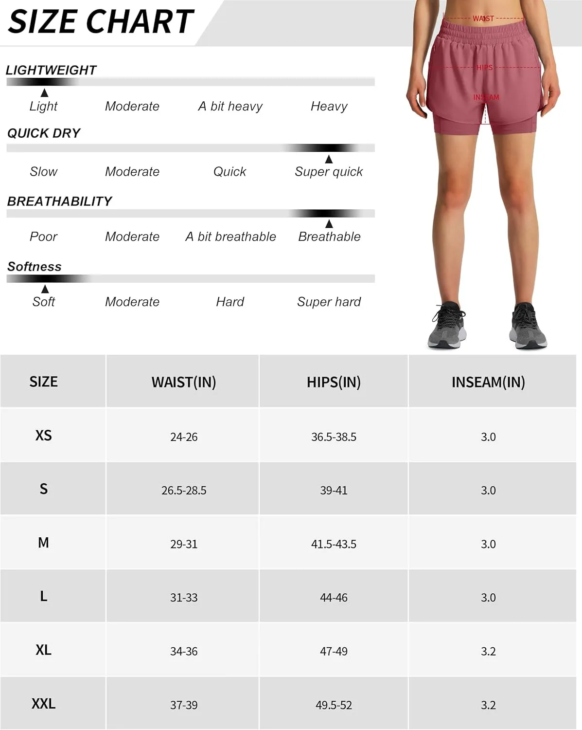 Ksmien Women's 2 in 1 Running Shorts Quick Dry Athletic Gym Workout Shorts with Liner Phone Pockets