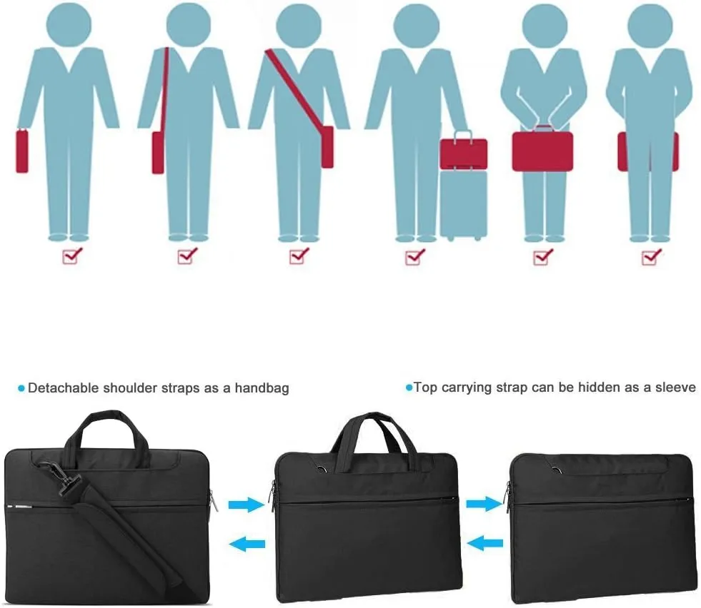 Lacdo 16 inch Laptop Bag for 16 inch New MacBook Pro M4/M3/M2/M1 Pro/Max A3403 A3186 A2991 A2780 A2485 A2141 2024-2019, 15" Surface Laptop 7th Copilot PC/Surface Laptop 6 5 4 3 Computer Bag, Black