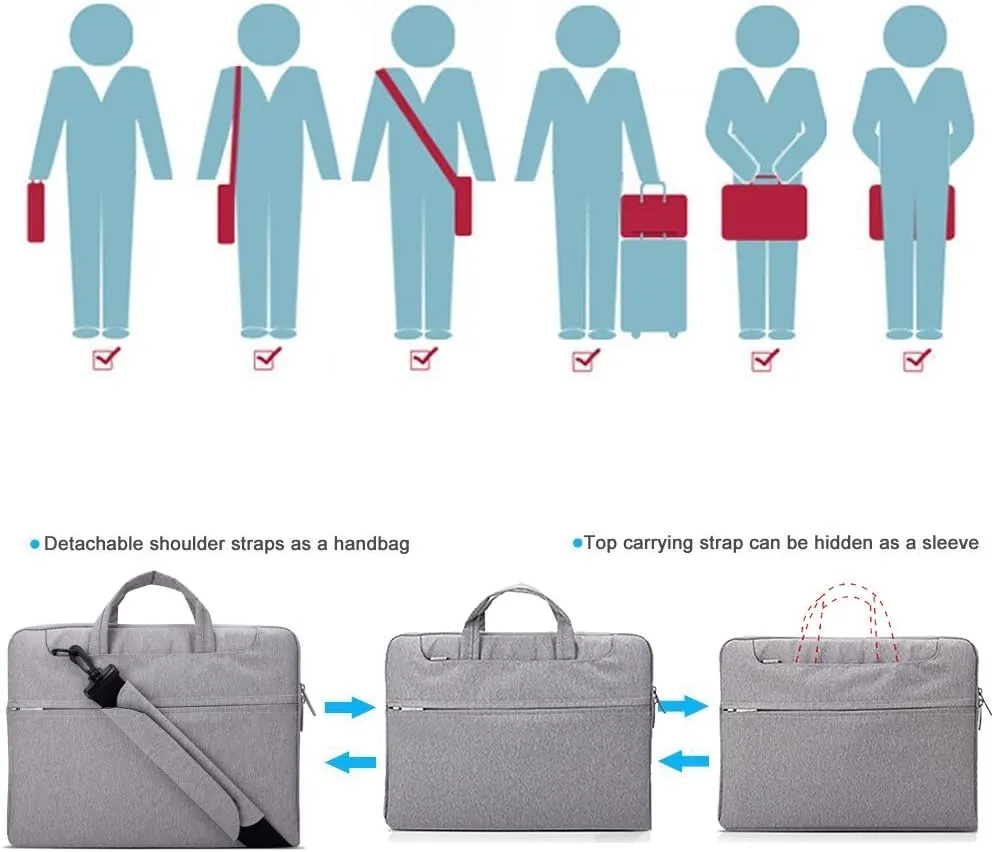 Lacdo 16 inch Laptop Bag for 16 inch New MacBook Pro M4/M3/M2/M1 Pro/Max A3403 A3186 A2991 A2780 A2485 A2141 2024-2019, 15" Surface Laptop 7th Copilot PC/Surface Laptop 6 5 4 3 Computer Bag, Gray