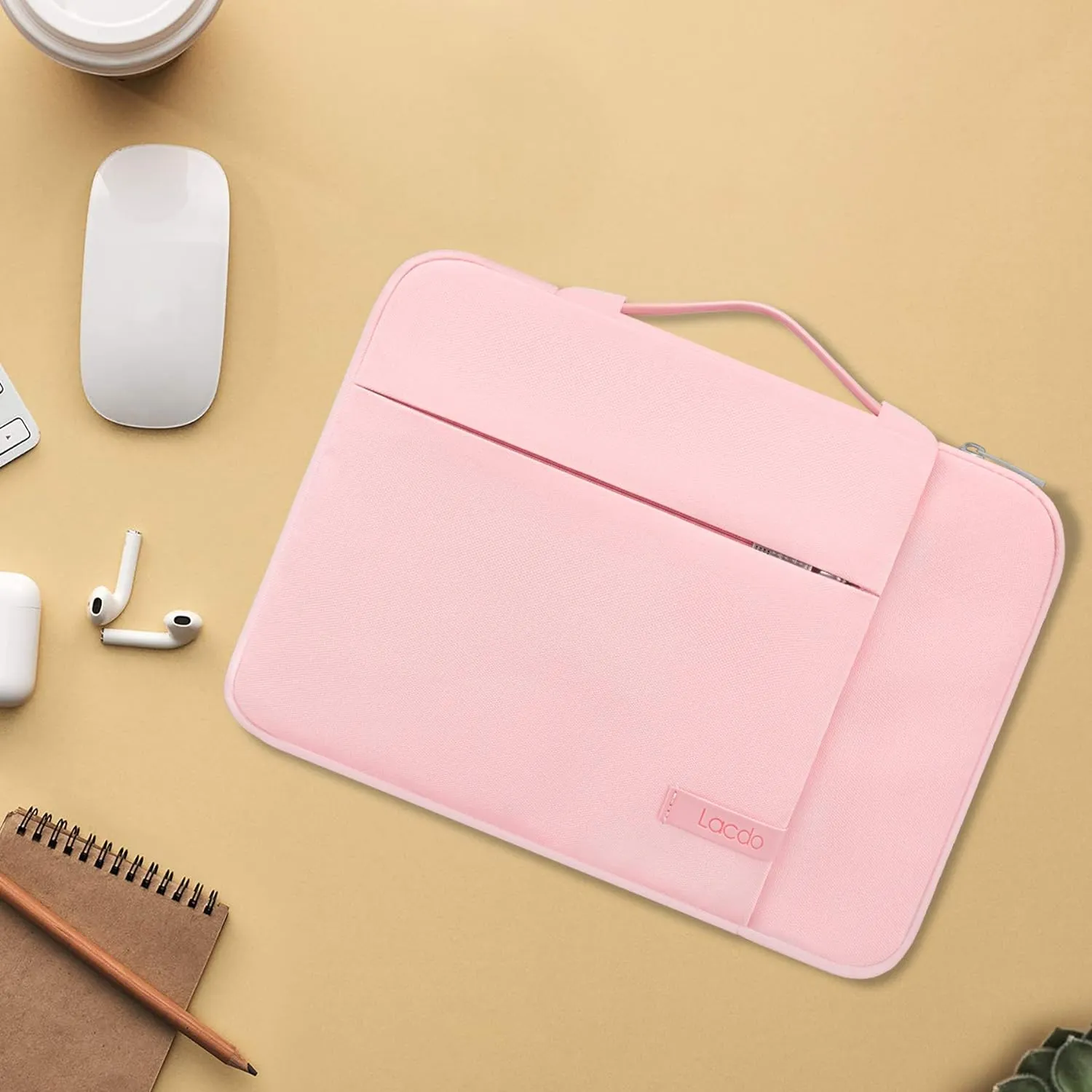 Lacdo 360° Protective 16 Inch Laptop Sleeve Case for 16 Inch HP Lenovo ASUS Acer Dell Laptop/HP Pavilion Envy/Lenovo ThinkPad IdeaPad/Acer Swift/ASUS Vivobook/Dell Computer Bag, Pink