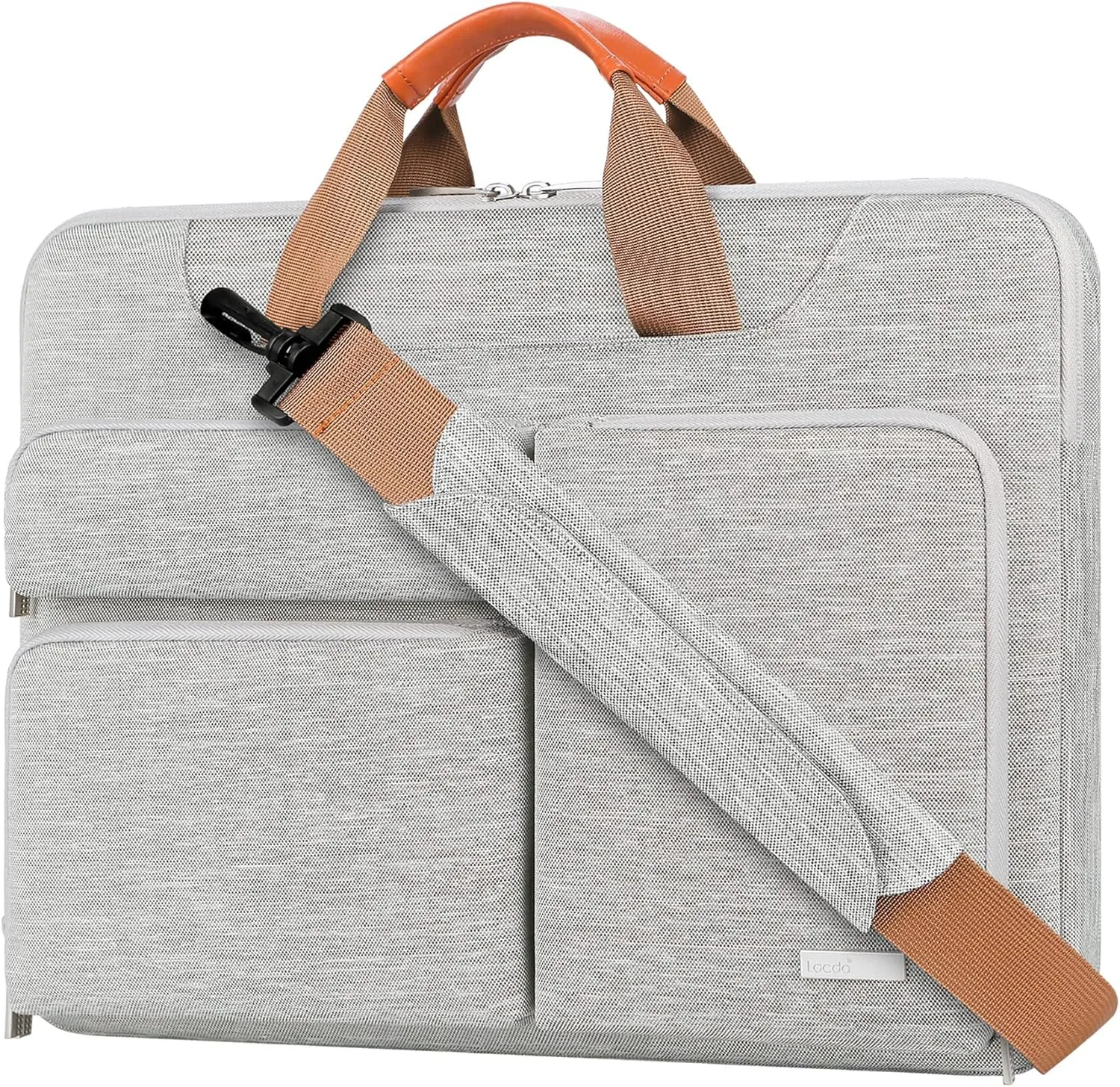 Lacdo 360° Protective Laptop Shoulder Bag for 13 inch New MacBook Air M4 A3240 2025, M3 A3113, M2 A2681, M1 A2337 A2179 A1932 2024-2018 | 13 inch MacBook Pro M2 M1 A2338 A2251 A2289 Computer Bag, Gray