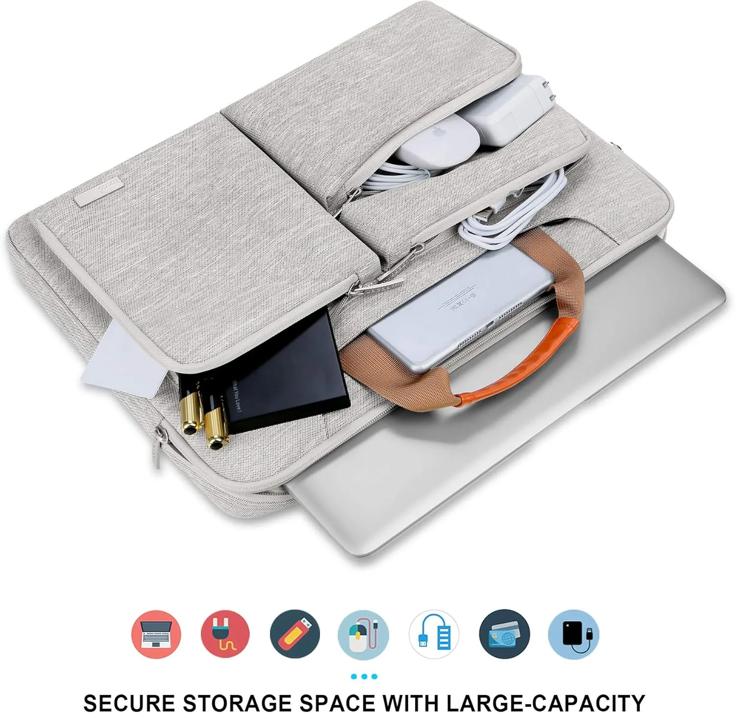 Lacdo 360° Protective Laptop Shoulder Bag for 13 inch New MacBook Air M4 A3240 2025, M3 A3113, M2 A2681, M1 A2337 A2179 A1932 2024-2018 | 13 inch MacBook Pro M2 M1 A2338 A2251 A2289 Computer Bag, Gray