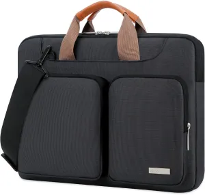 Lacdo 360° Protective Laptop Shoulder Bag for 13 inch New MacBook Air M4 A3240 2025, M3 A3113, M2 A2681, M1 A2337 A2179 A1932 2024-2018 | 13 inch MacBook Pro M2 M1 A2338 A2251 A2289 Computer Bag,Black