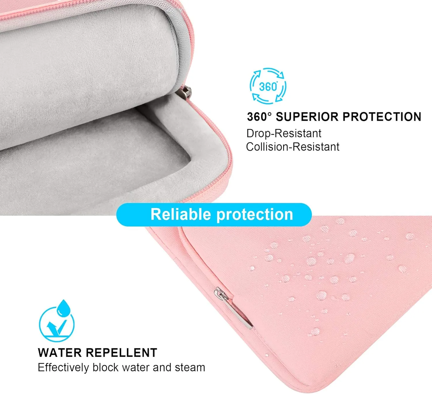Lacdo 360° Protective Laptop Shoulder Bag for 15 inch New MacBook Air M4 A3241 2025, M3 A3114, M2 A2941 2024-2023, 15 inch MacBook Pro A1990 A1707, Dell XPS 15 Plus 2022-2020 Computer Case Bag, Pink