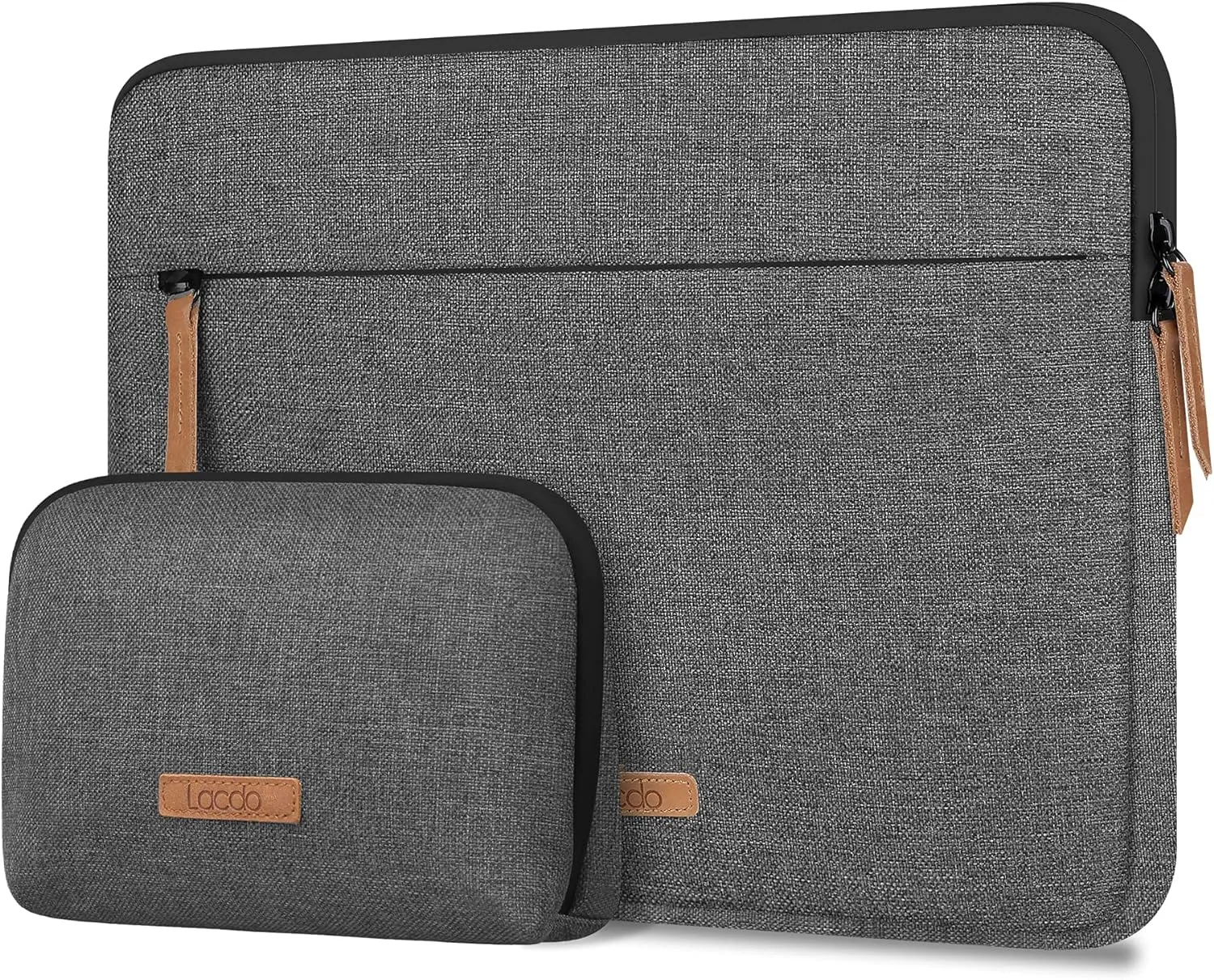 Lacdo 360° Protective Laptop Sleeve Case for 13 inch New MacBook Air M4 A3240 2025, M3 A3113, M2 A2681, M1 A2337, 13" MacBook Pro M2 M1, 13-inch iPad Air M3 / iPad Pro M4 with Accessory Bag, Dark Gray
