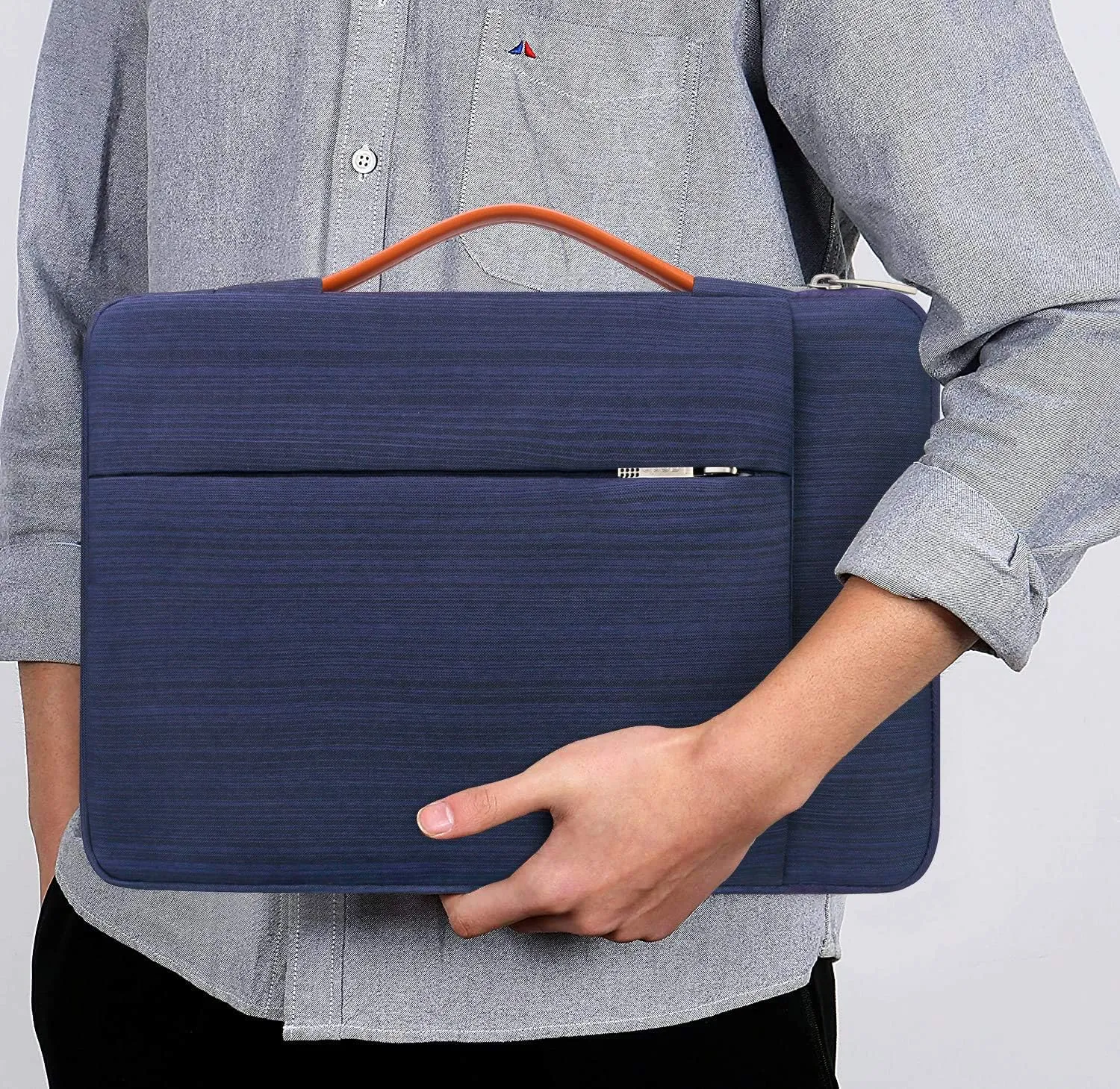 Lacdo 360° Protective Laptop Sleeve Case for 16 inch New MacBook Pro M4/M3/M2/M1 Pro/Max A3403 A3186 A2991 A2780 A2485 A2141 2024-2019, 15 inch Surface Laptop 7th Copilot PC/6/5/4/3 Computer Bag, Blue