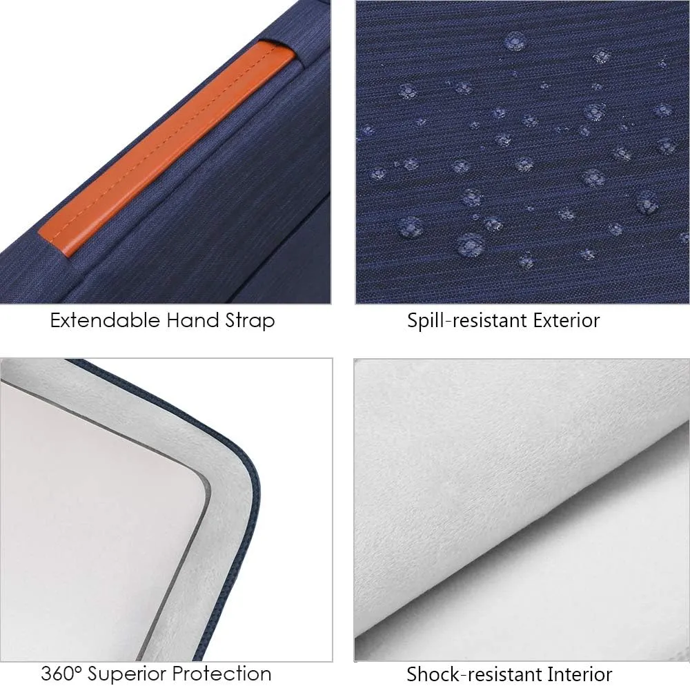 Lacdo 360° Protective Laptop Sleeve Case for 16 inch New MacBook Pro M4/M3/M2/M1 Pro/Max A3403 A3186 A2991 A2780 A2485 A2141 2024-2019, 15 inch Surface Laptop 7th Copilot PC/6/5/4/3 Computer Bag, Blue