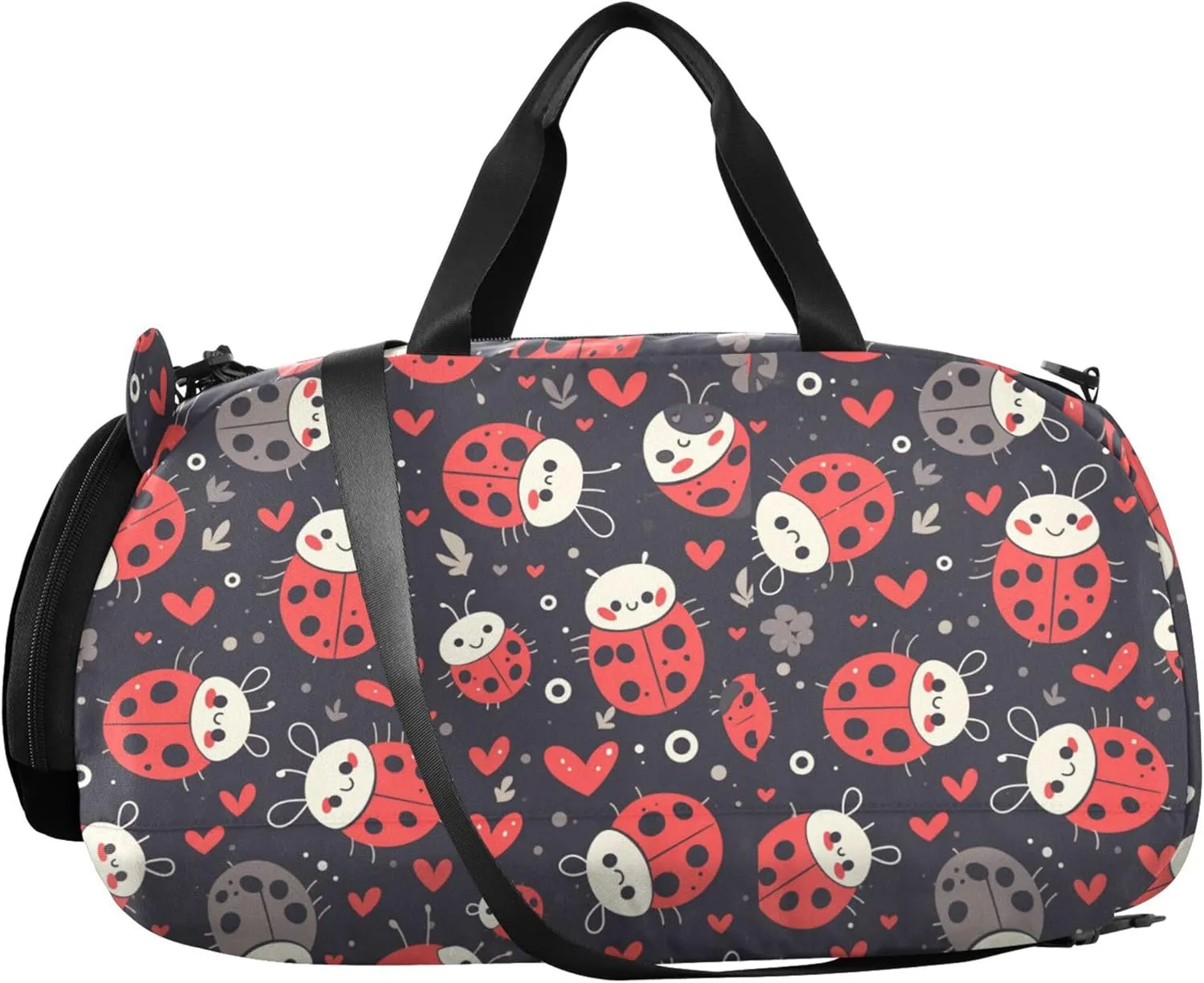 Ladybugs Boy's Gym Duffel Bag with Shoes Compartment Large Capacity Overnight Bag for Beach Swim Bags Pool Sports