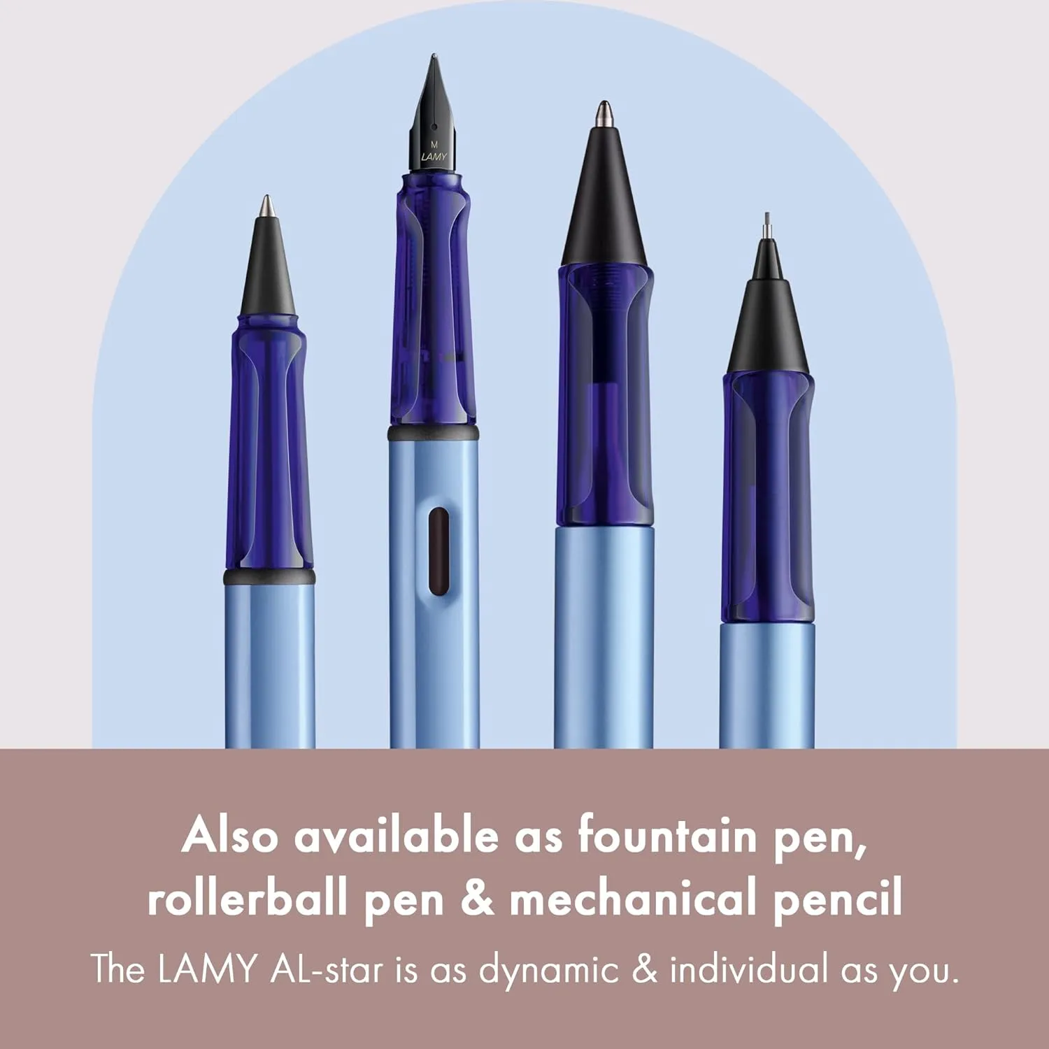 Lamy AL-star aquatic - Ballpoint Pen with transparent, ergonomic grip & line width M - lightweight aluminium body - including large capacity refill M 16 in black