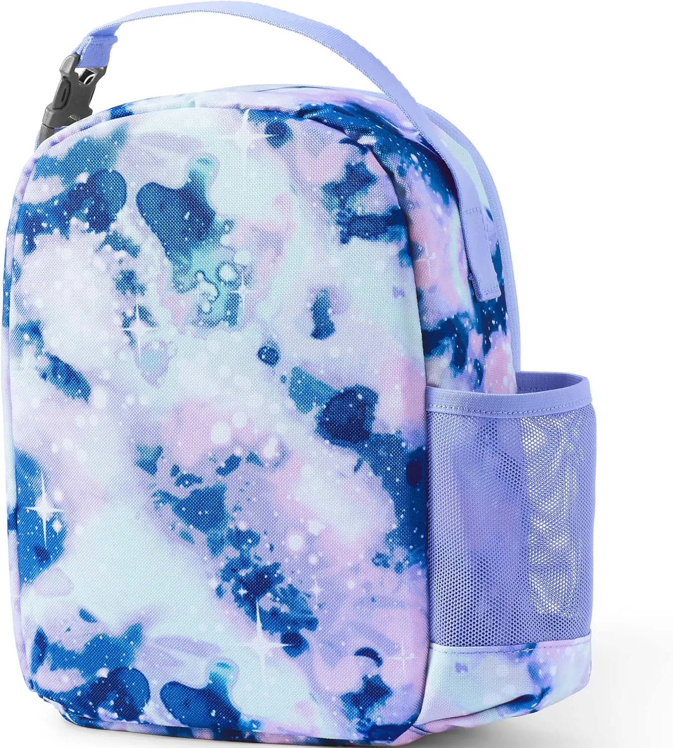 Lands' End Kids' Soft Sided Lunch Box Warm Lavender Galaxy 11" x 8" x 3"