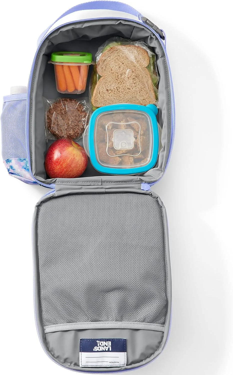 Lands' End Kids' Soft Sided Lunch Box Warm Lavender Galaxy 11" x 8" x 3"