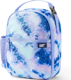 Lands' End Kids' Soft Sided Lunch Box Warm Lavender Galaxy 11" x 8" x 3"