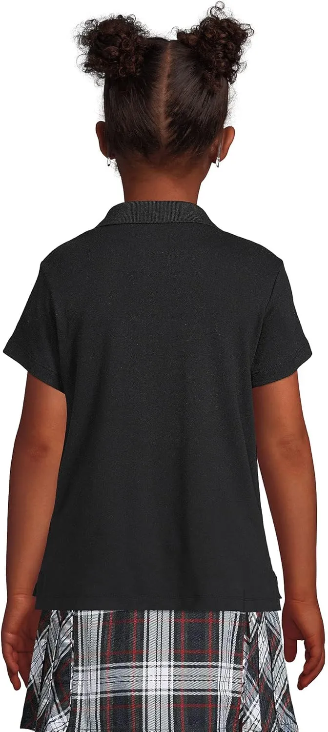 Lands' End School Uniform Girls Short Sleeve Feminine Fit Interlock Polo Shirt