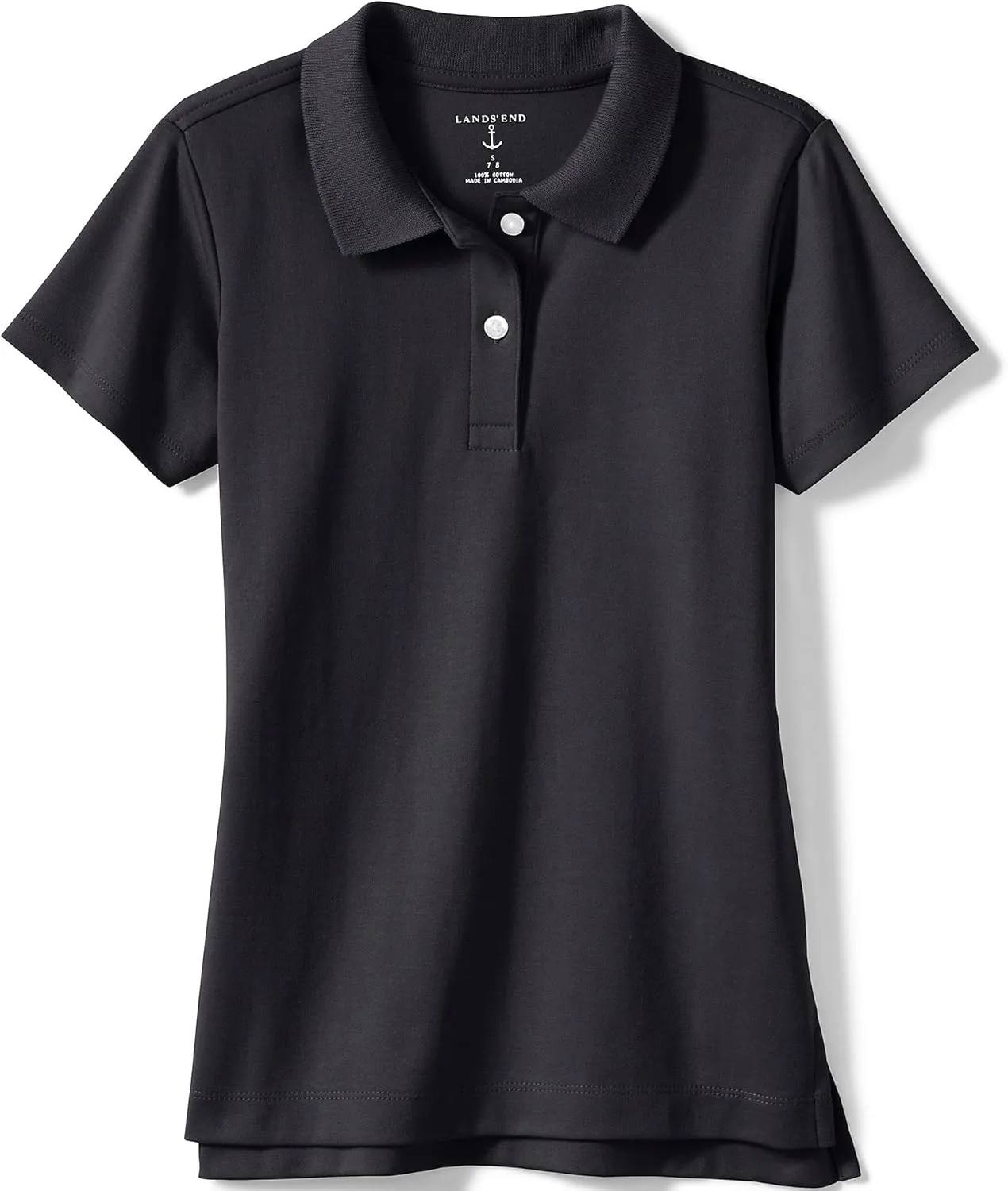 Lands' End School Uniform Girls Short Sleeve Feminine Fit Interlock Polo Shirt