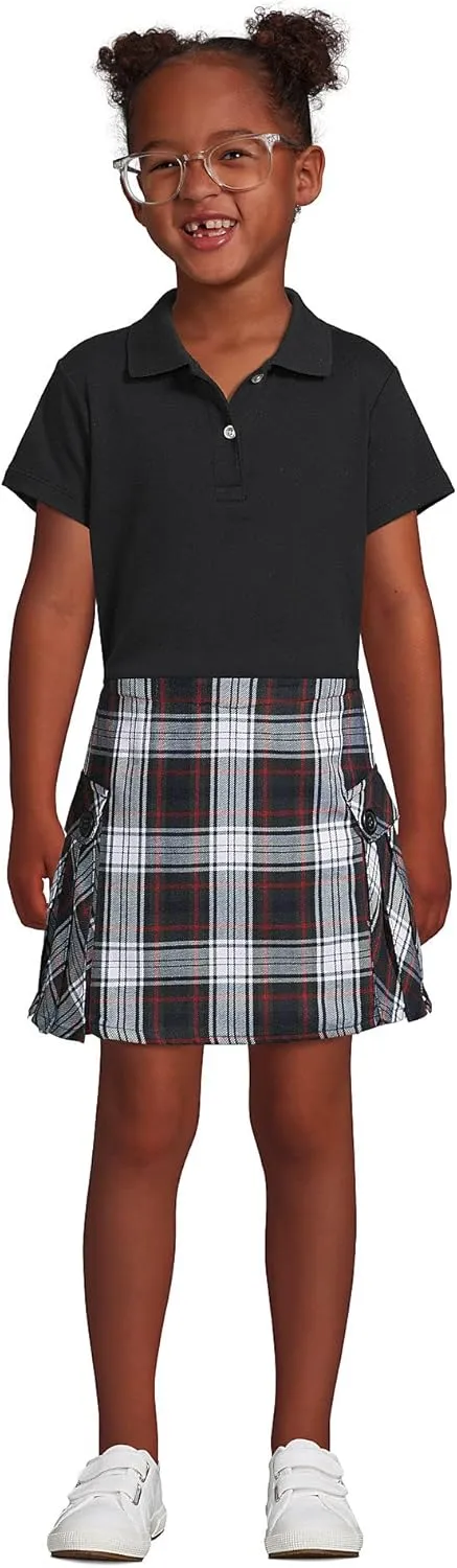 Lands' End School Uniform Girls Short Sleeve Feminine Fit Interlock Polo Shirt