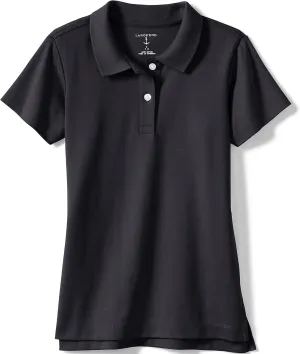 Lands' End School Uniform Girls Short Sleeve Feminine Fit Interlock Polo Shirt