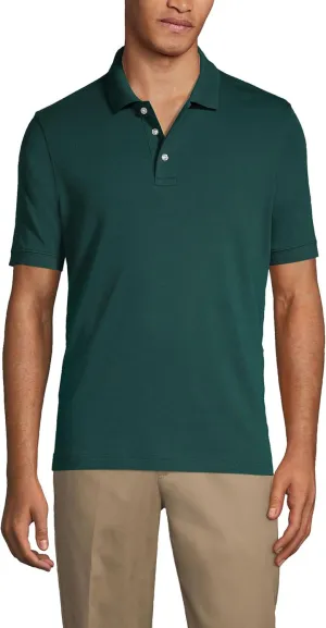 Lands' End School Uniform Men's Long Sleeve Interlock Polo Shirt