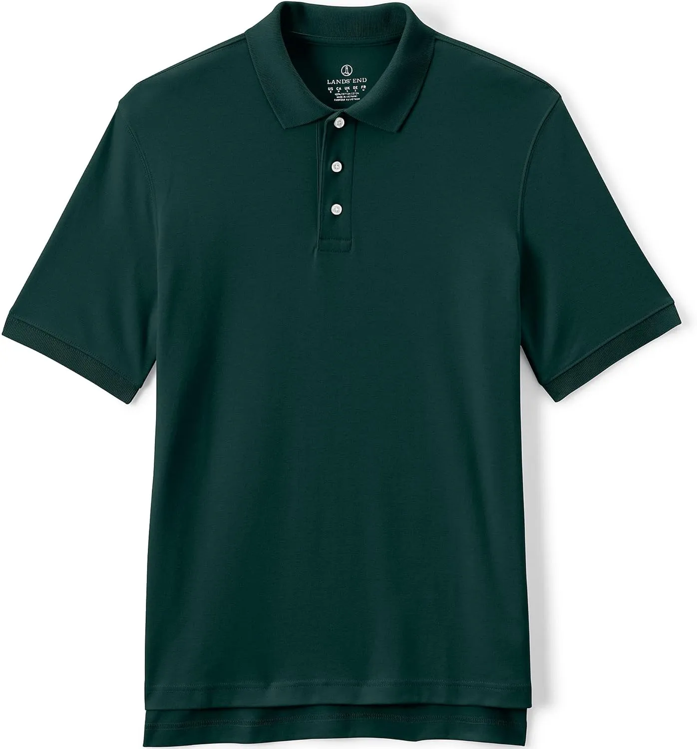 Lands' End School Uniform Men's Long Sleeve Interlock Polo Shirt