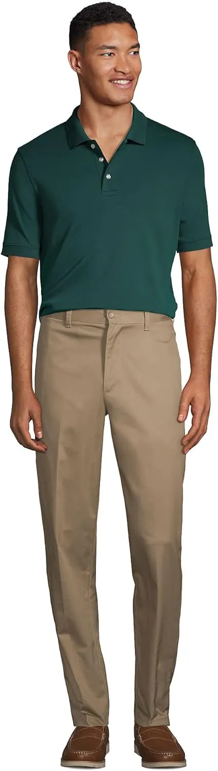 Lands' End School Uniform Men's Long Sleeve Interlock Polo Shirt