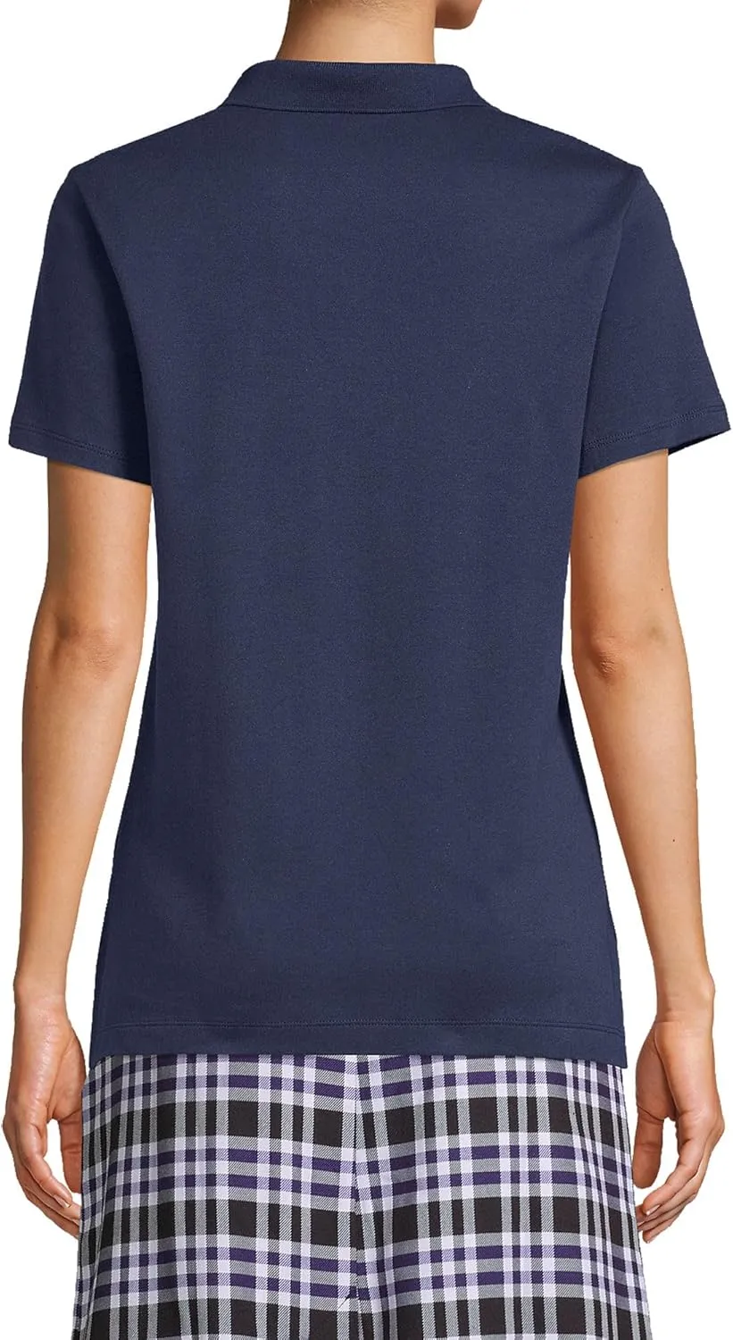 Lands' End School Uniform Women's Short Sleeve Feminine Fit Interlock Polo Shirt