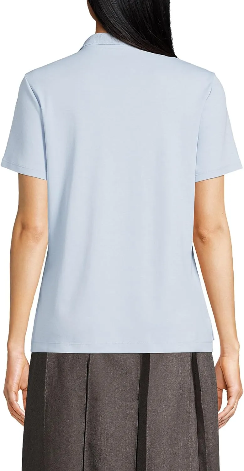 Lands' End School Uniform Women's Short Sleeve Feminine Fit Interlock Polo Shirt