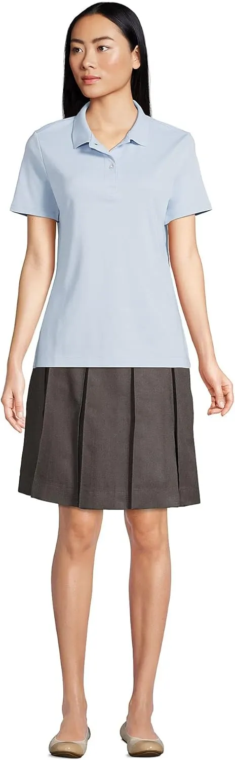Lands' End School Uniform Women's Short Sleeve Feminine Fit Interlock Polo Shirt